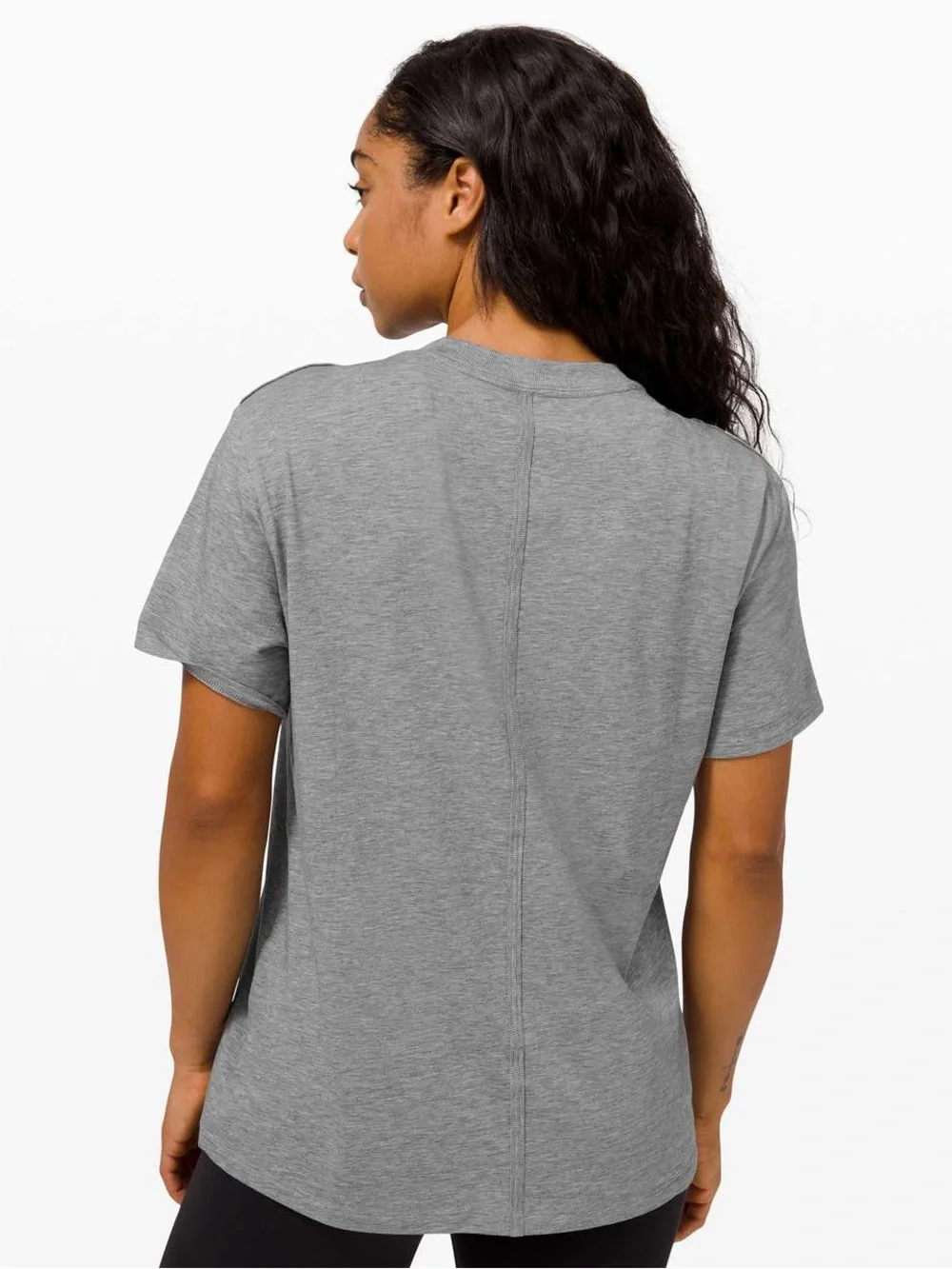 Lululemon All Yours Tee Gray Womens Crew Neck Size 6